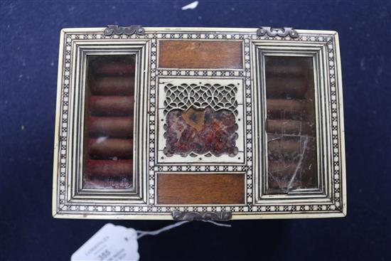 A 19th century Southern Indian sandalwood and ivory jewellery box